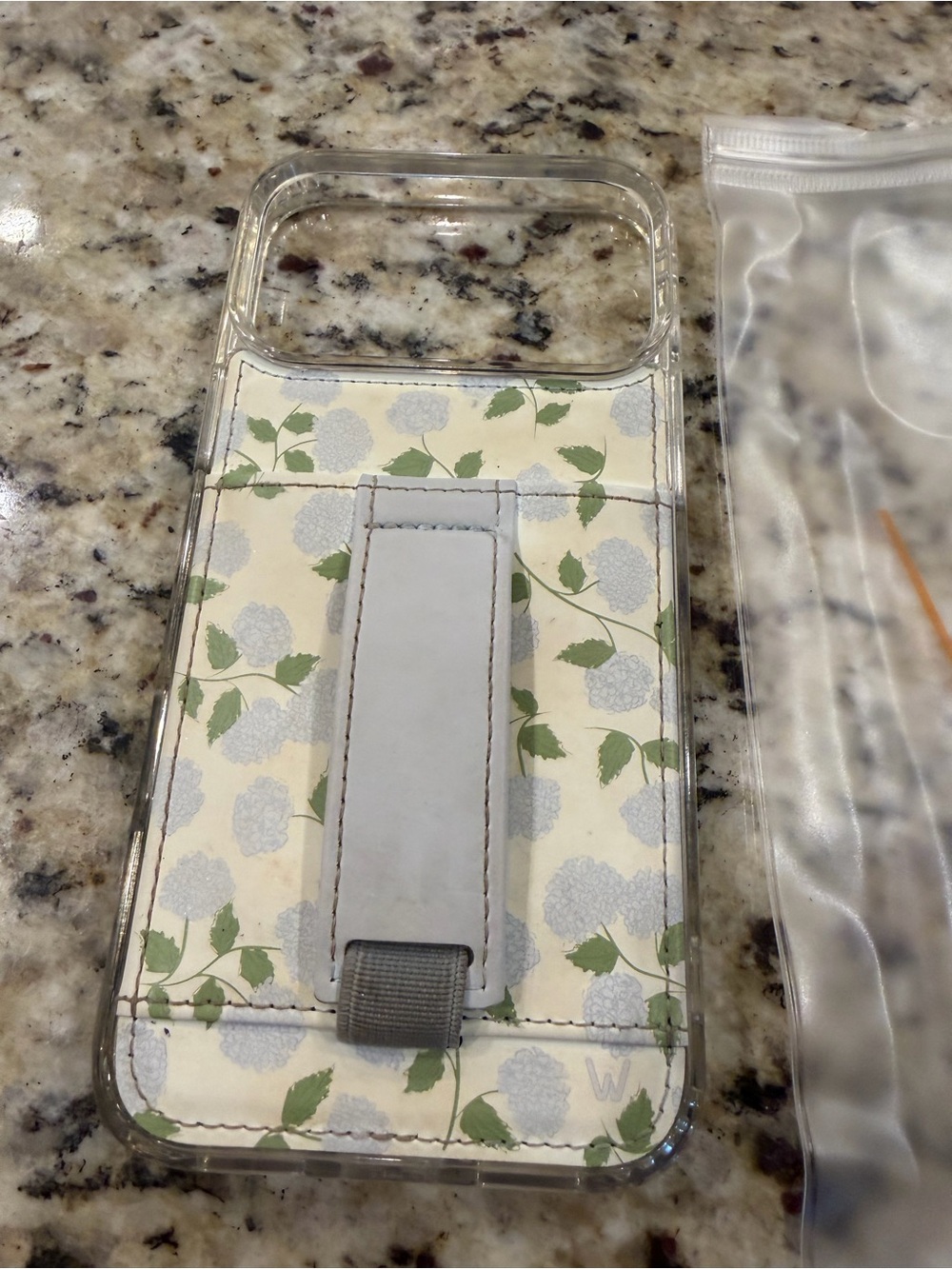 Walli Hydrangea Floral Phone Wallet Case with Gray Strap